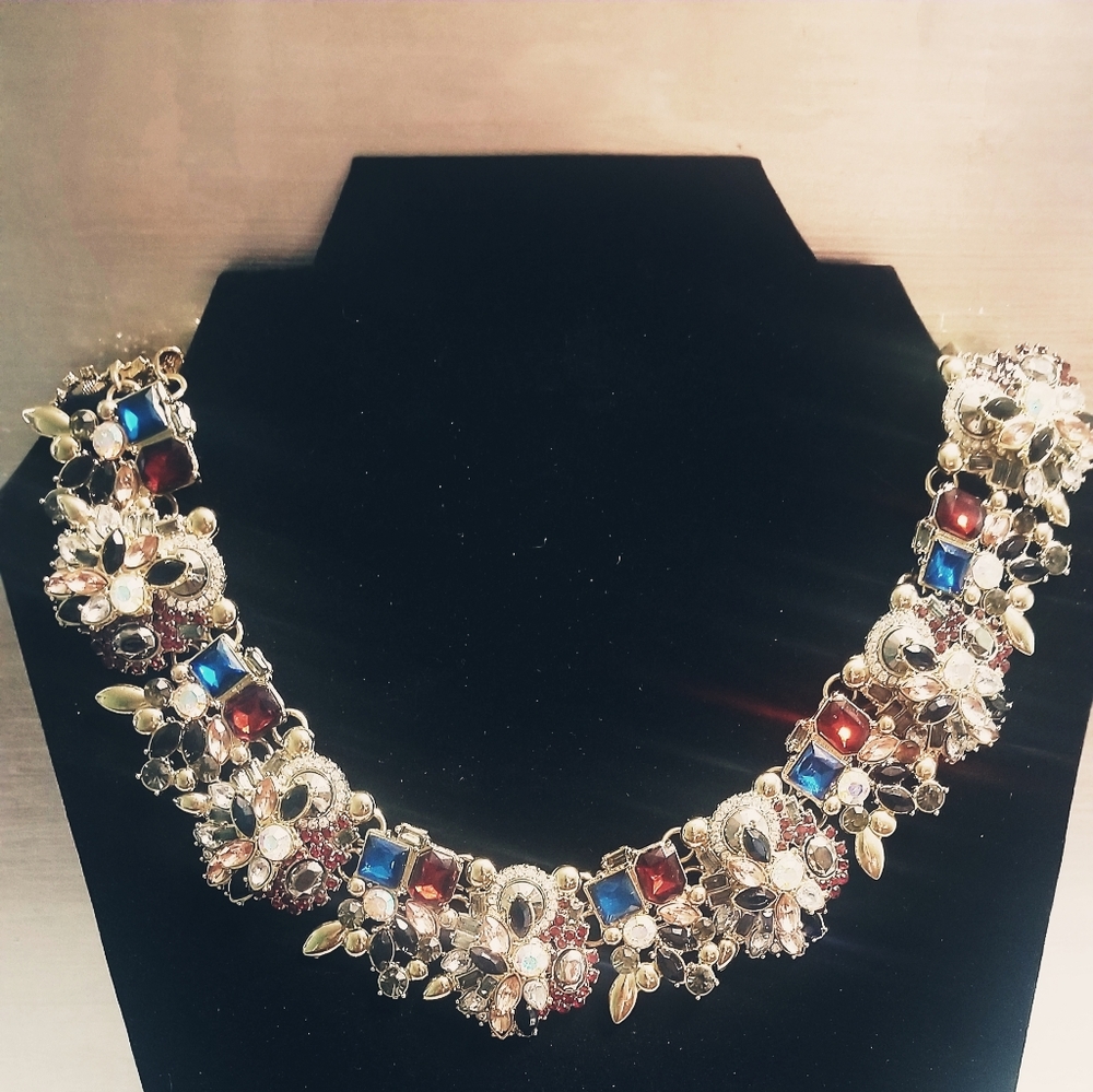 Multi Color Rhinestone Statement W/Geometric Shap… - image 3